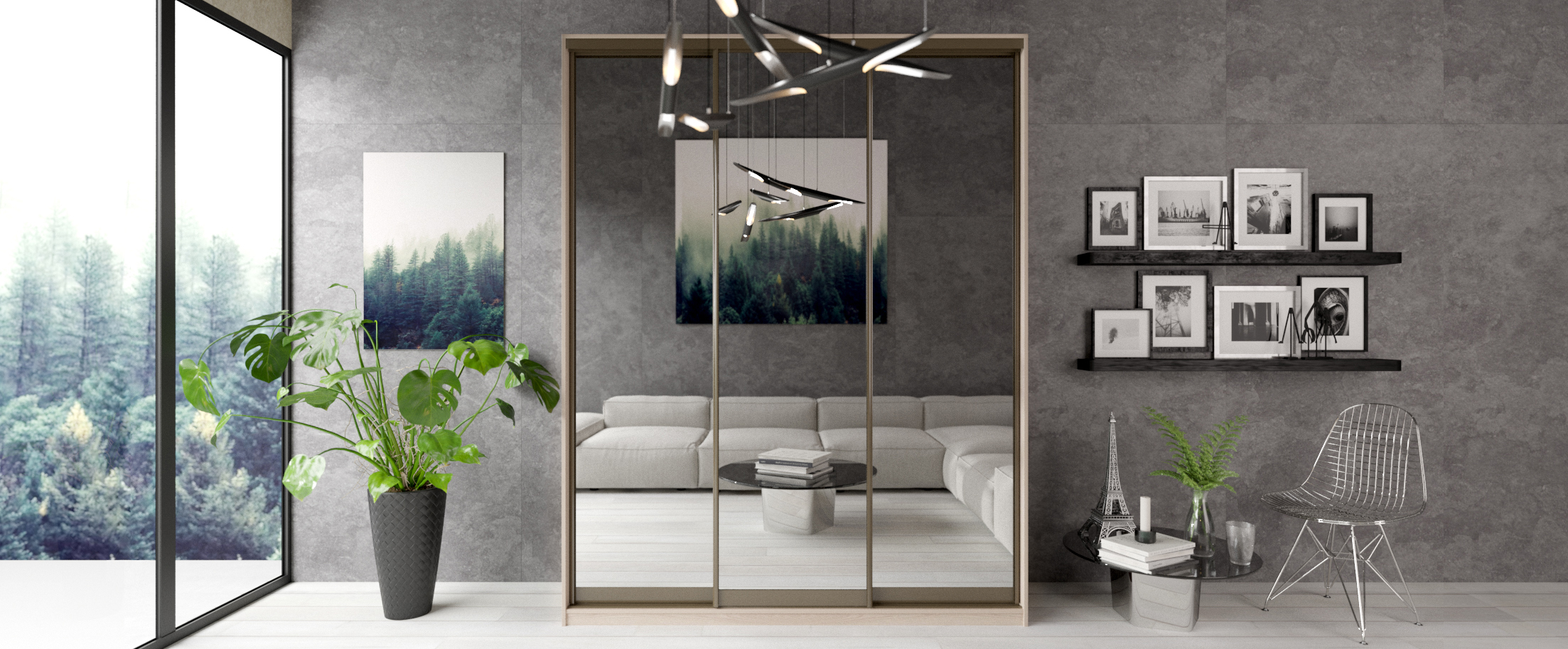 

Шкаф-купе Рико 3 двери 180х60х230 Модель 762, Ясень шимо светлый