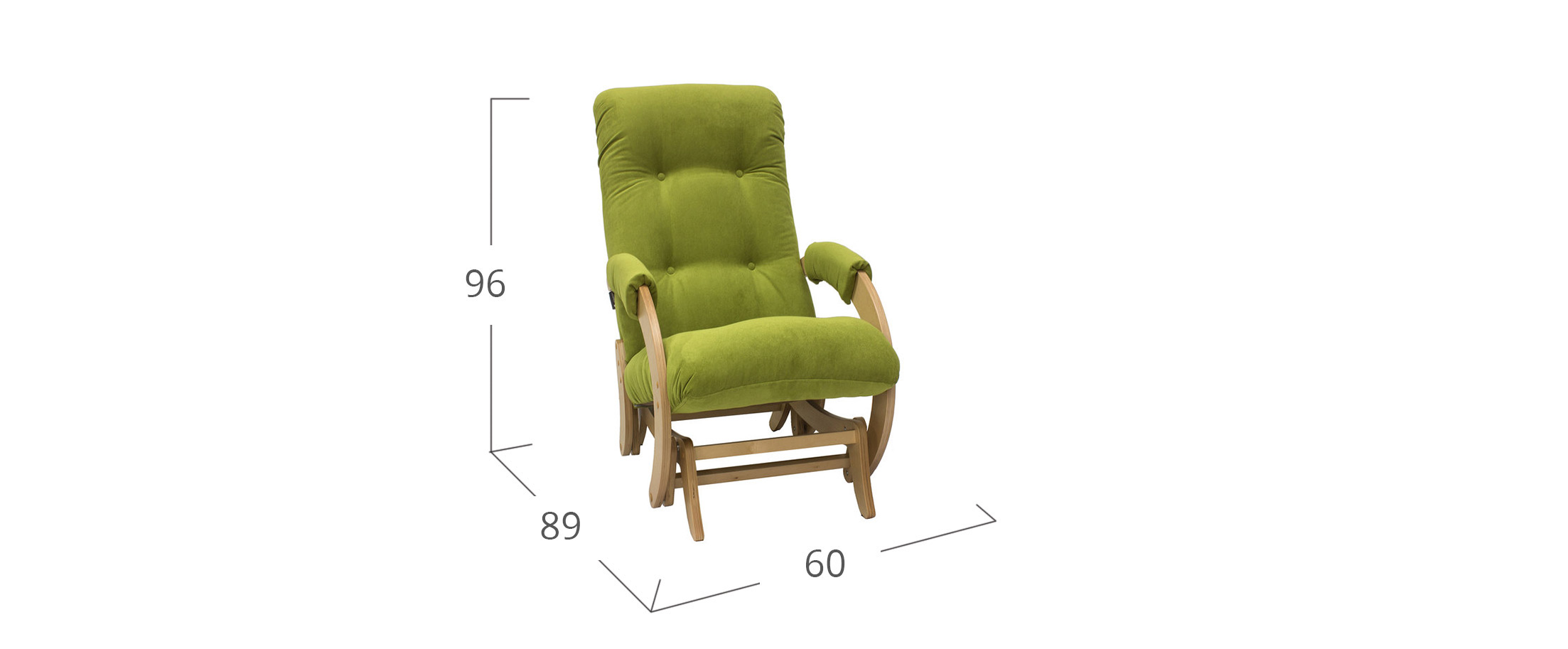 

Кресло-гляйдер 68 Verona Apple Green Natural