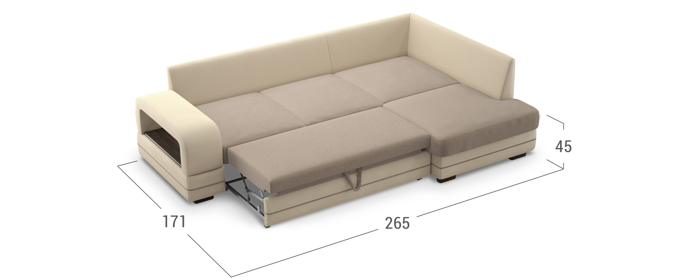 Диван угловой Дельфин Дубай Бежевый - купить в Москве в интернет ...