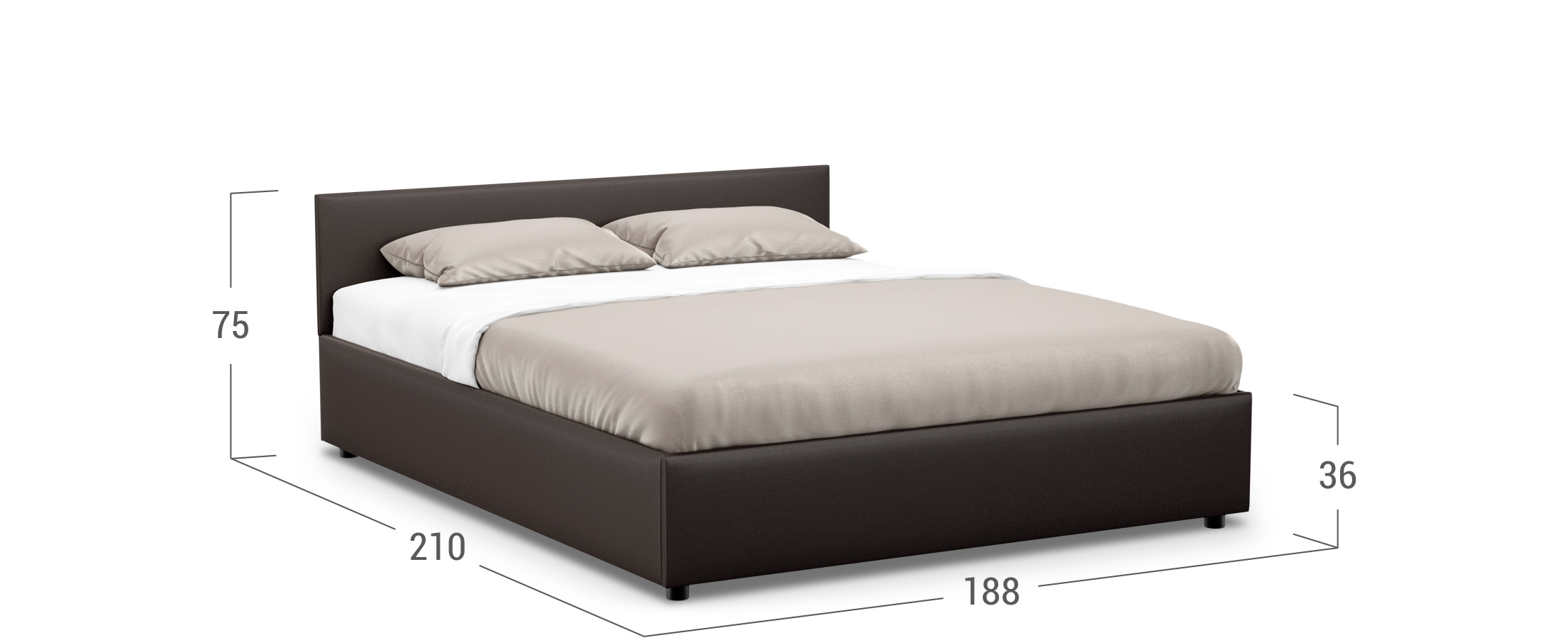 

Кровать двуспальная Prima Classic New 140х200 Модель 1220, Коричневый