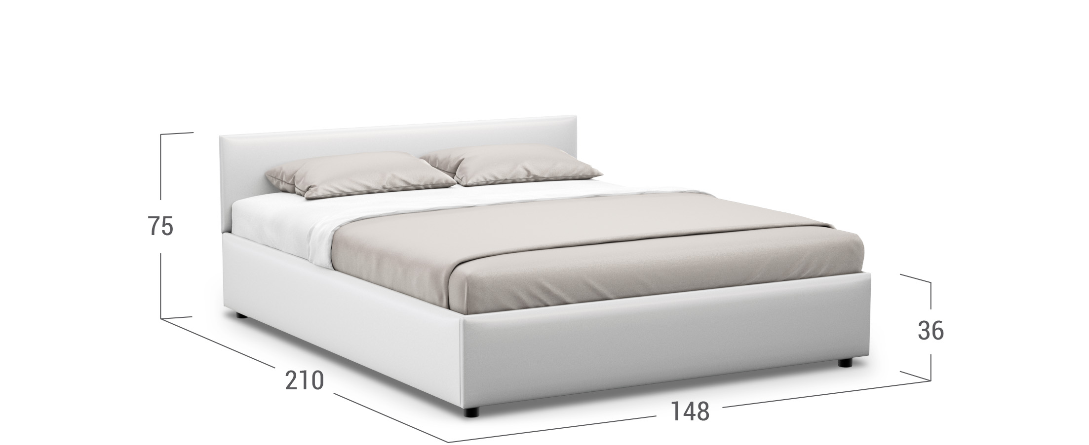 

Кровать двуспальная Prima Classic New 140х200 Модель 1220, Белый