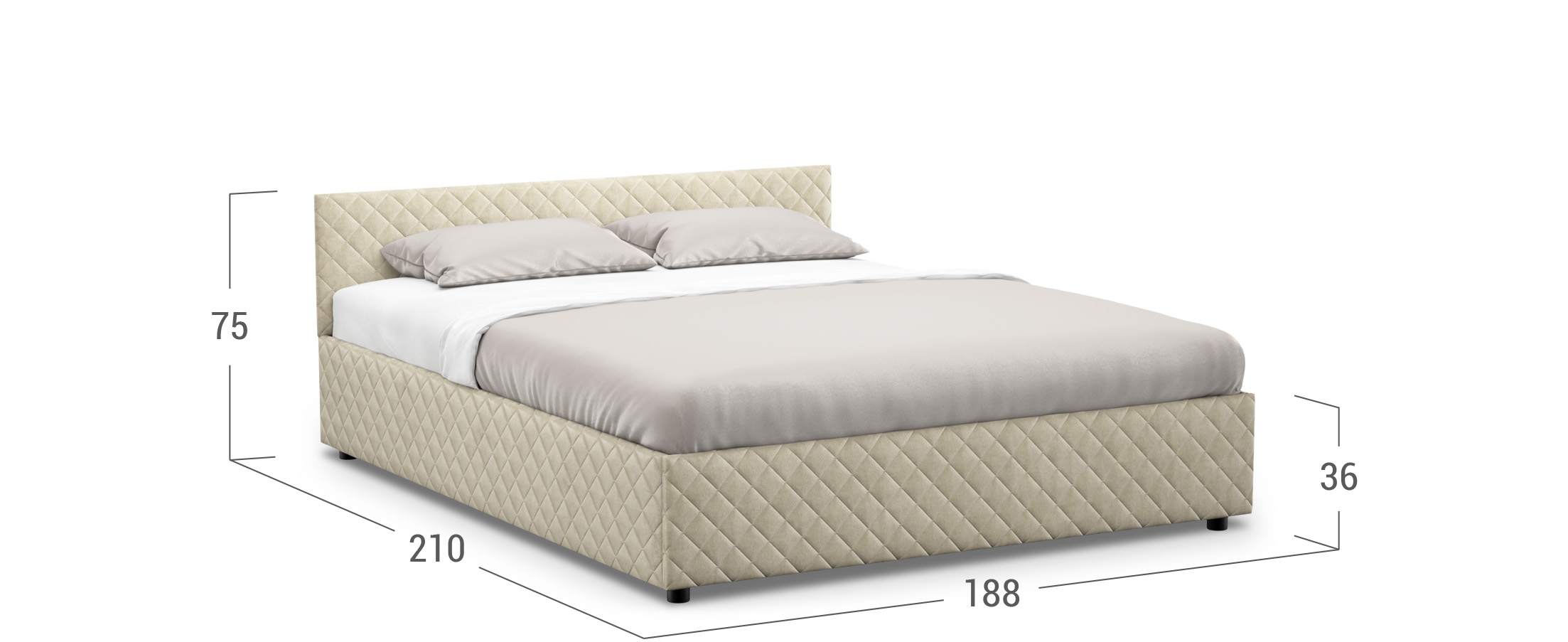 

Кровать двуспальная Prima Style New 140х200 Модель 1221, Бежевый