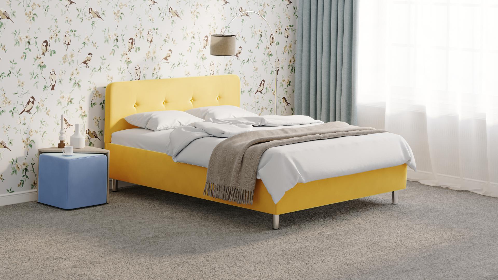 Кровать с основанием 140х200 MOON FAMILY 1232 желтого цвета - купить в ...