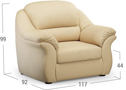 Кресло кожаное бежевое Бостон - купить в Москве в интернет-магазине MOONTRADE 000149