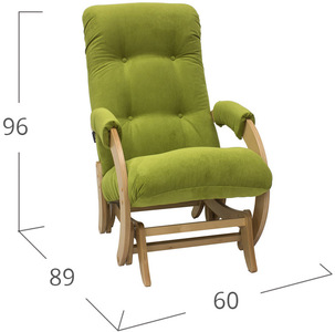 Кресло-глайдер 68 (Натуральное дерево / Ткань / Verona Apple Green)