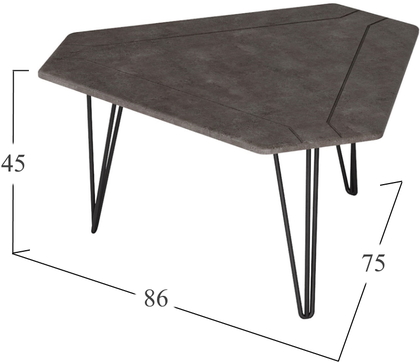 Стол журнальный ТЕТ 450 (Серый бетон) 