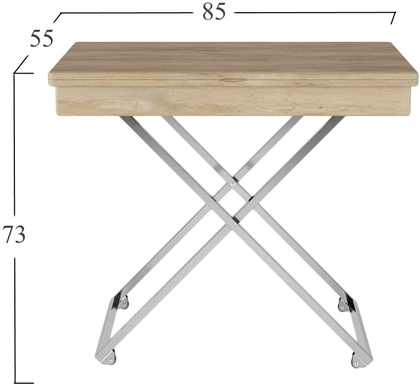 Стол универсальный трансформируемый АНДРЭ Хром (Дуб сонома)