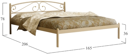 Кровать Оптима 160х200 Бежевая/Металлическое основание