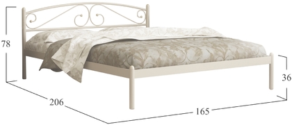 Кровать Оптима 160х200 Белая/Металлическое основание